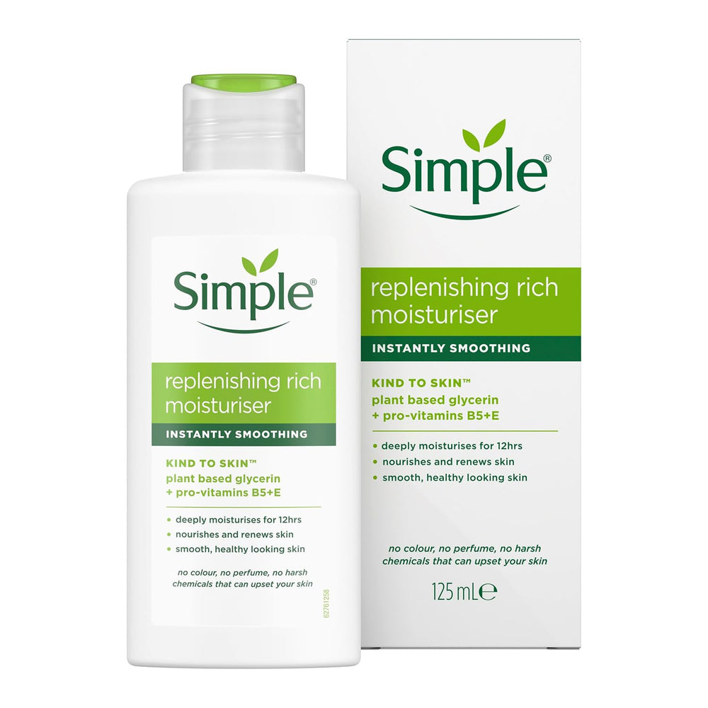 Dermatologist-tested seal on Simple moisturiser for gentle daily care