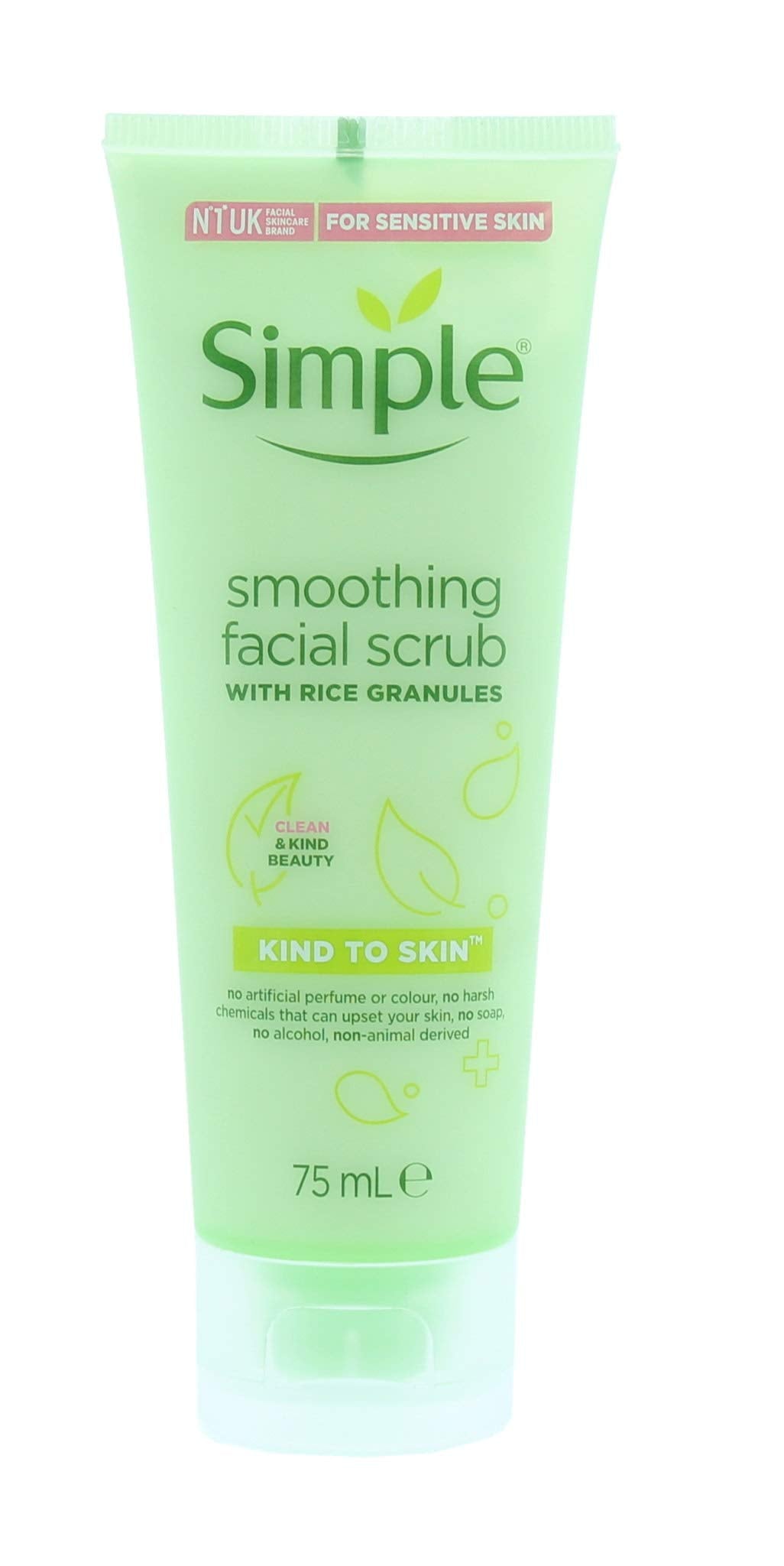 Simple Kind To Skin smoothing facial scrub, gentle exfoliation for refreshed skin
