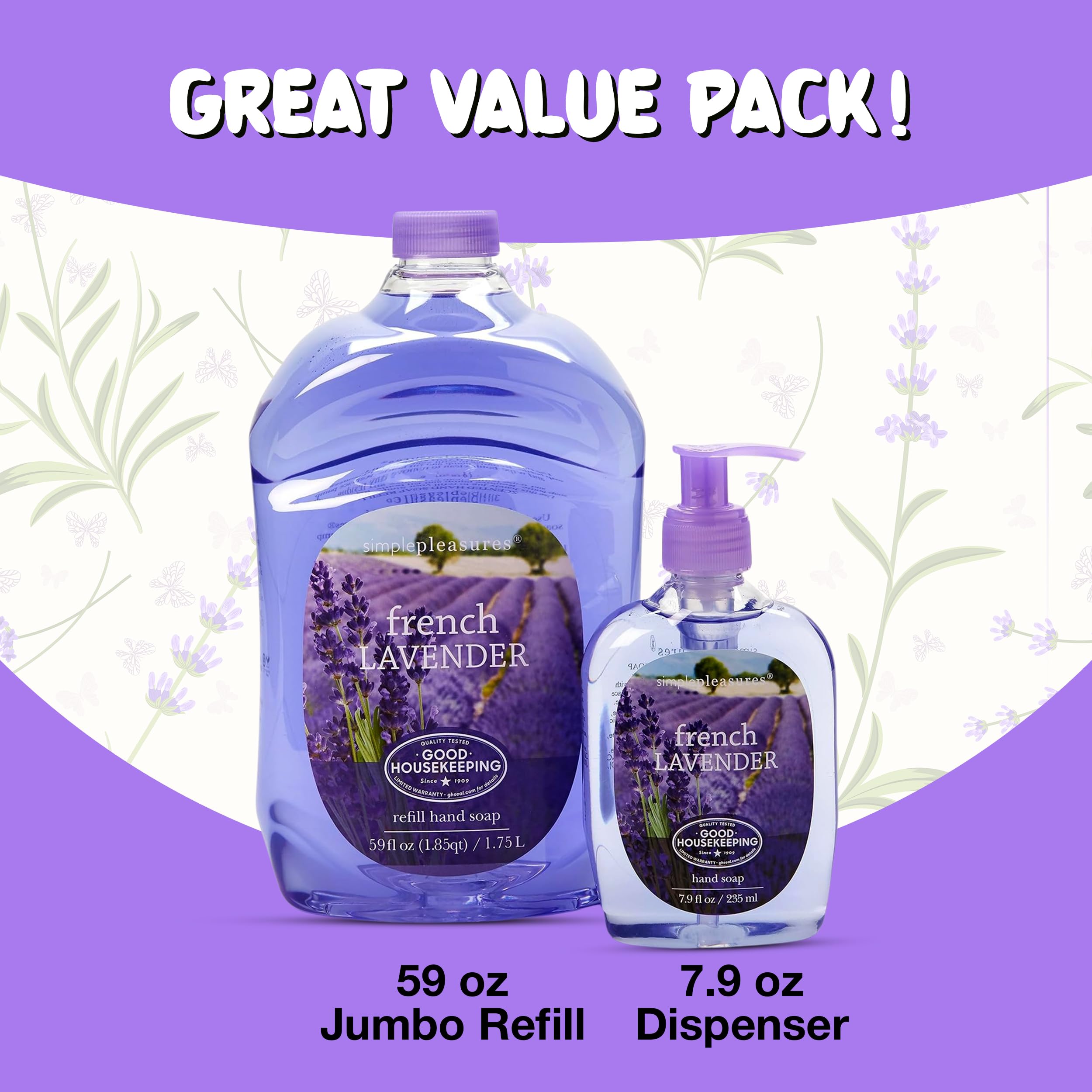 SIMPLE PLEASURES cherry blossom hand soap bottle with inviting floral aroma