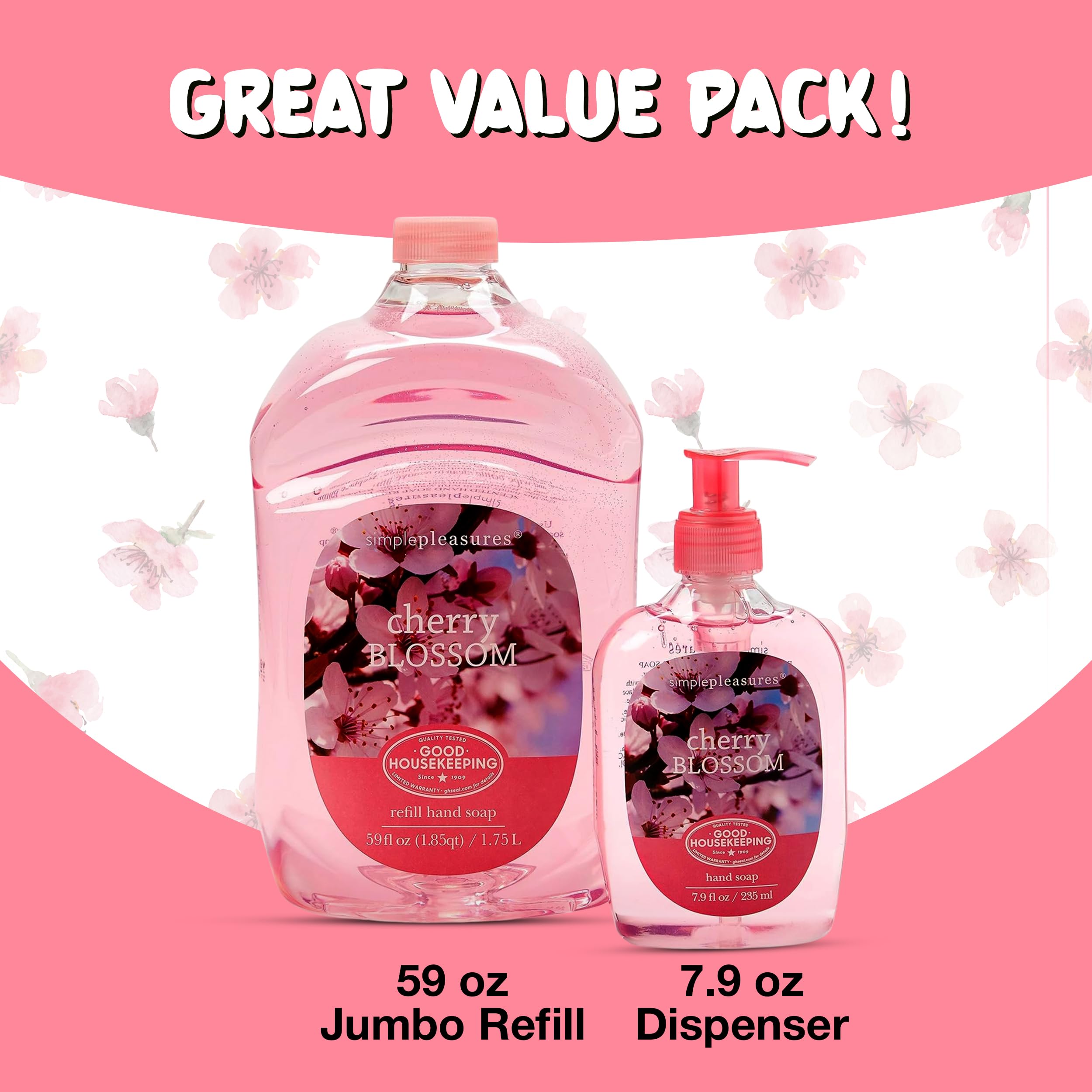 SIMPLE PLEASURES Fresh Cotton bottle offers clean, uplifting scent during daily handwashing