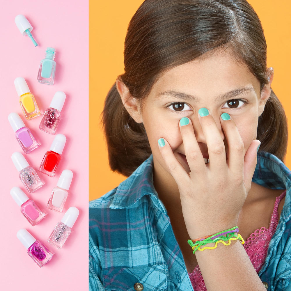 SIMPLE PLEASURES kid-friendly nail-art kit encourages creativity and self-expression.