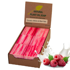 Simple Scents Australia Goats Milk and Berries soap bar close-up with creamy lather.