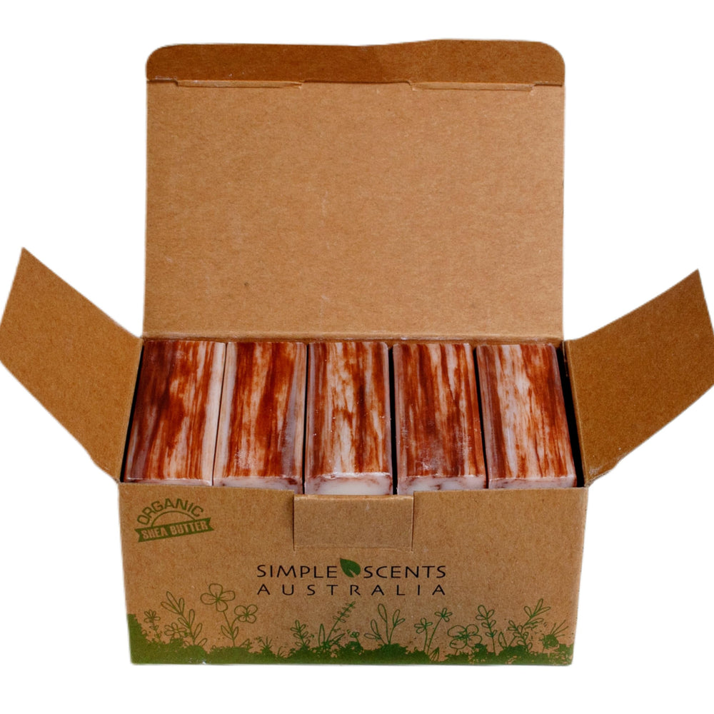 Simple Scents Australia Patchouli soap bar lather close-up showcasing creamy moisturizing cleanse