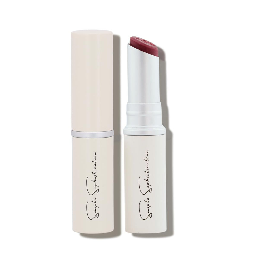 Simple Sophistication Cool Rose lip balm tube delivering rich moisture for soft lips