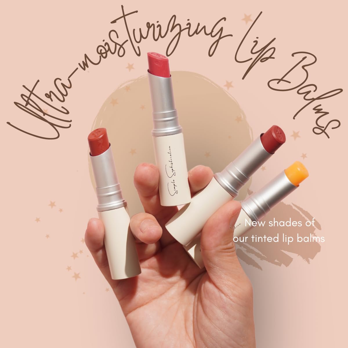Simple Sophistication lip balm featuring CoQ10 for antioxidant support.