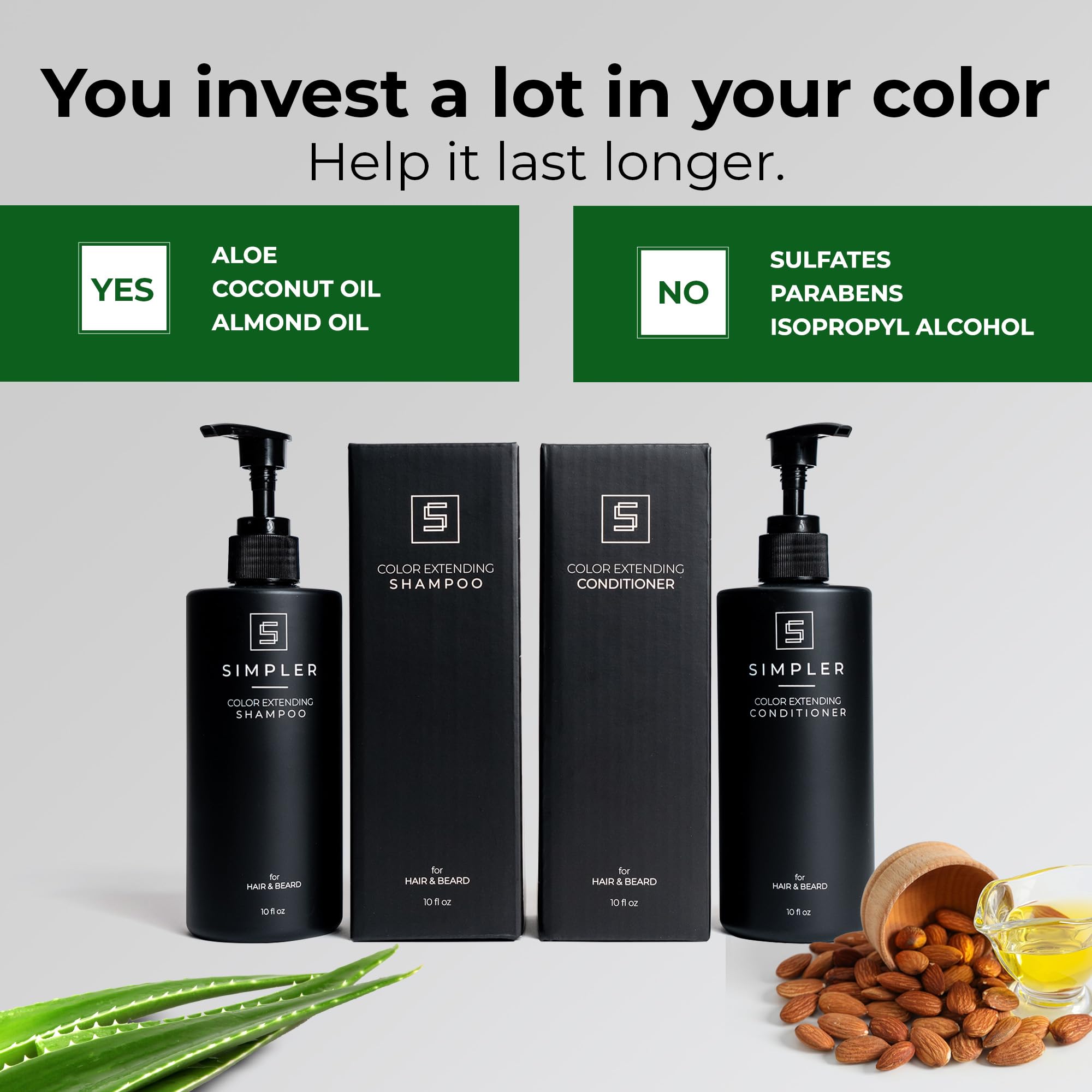 Simpler Hair Color for beard and hair routine in one step.