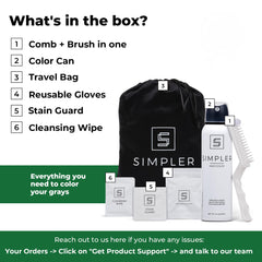 Simpler Hair Color for Men kit provides even beard color for a natural look.