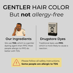 Simpler Hair Color for Men bottle dispenses directly for drip-free use.