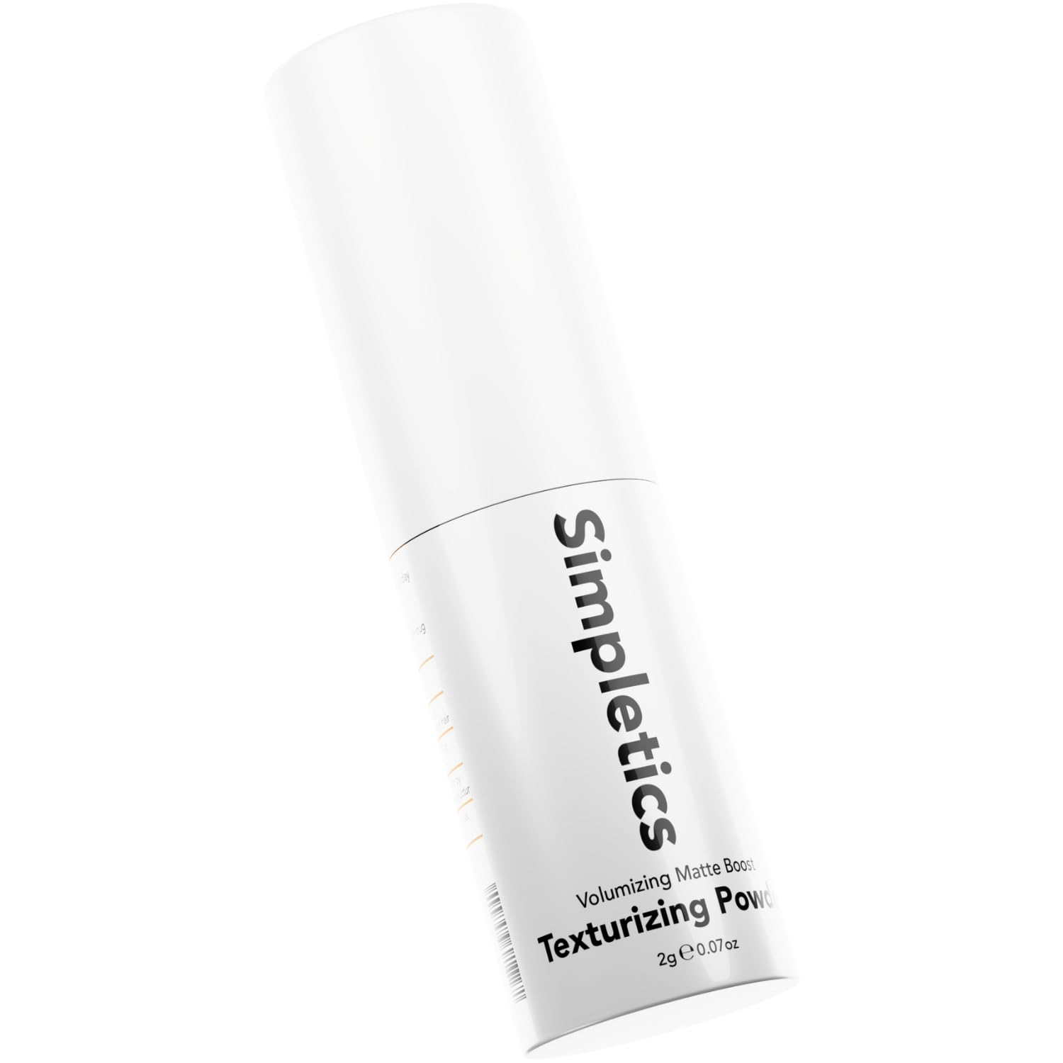 Simpletics Texturizing Powder bottle front view showing clean formula for instant lift.
