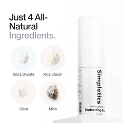 Simpletics powder delivers a matte finish to textured hair.
