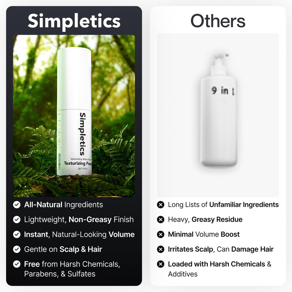 Simpletics travel-friendly packaging for on-the-go styling.
