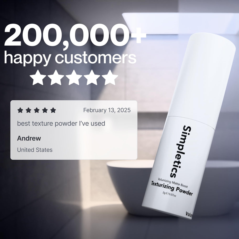 Simpletics adds volume at roots with flexible hold.