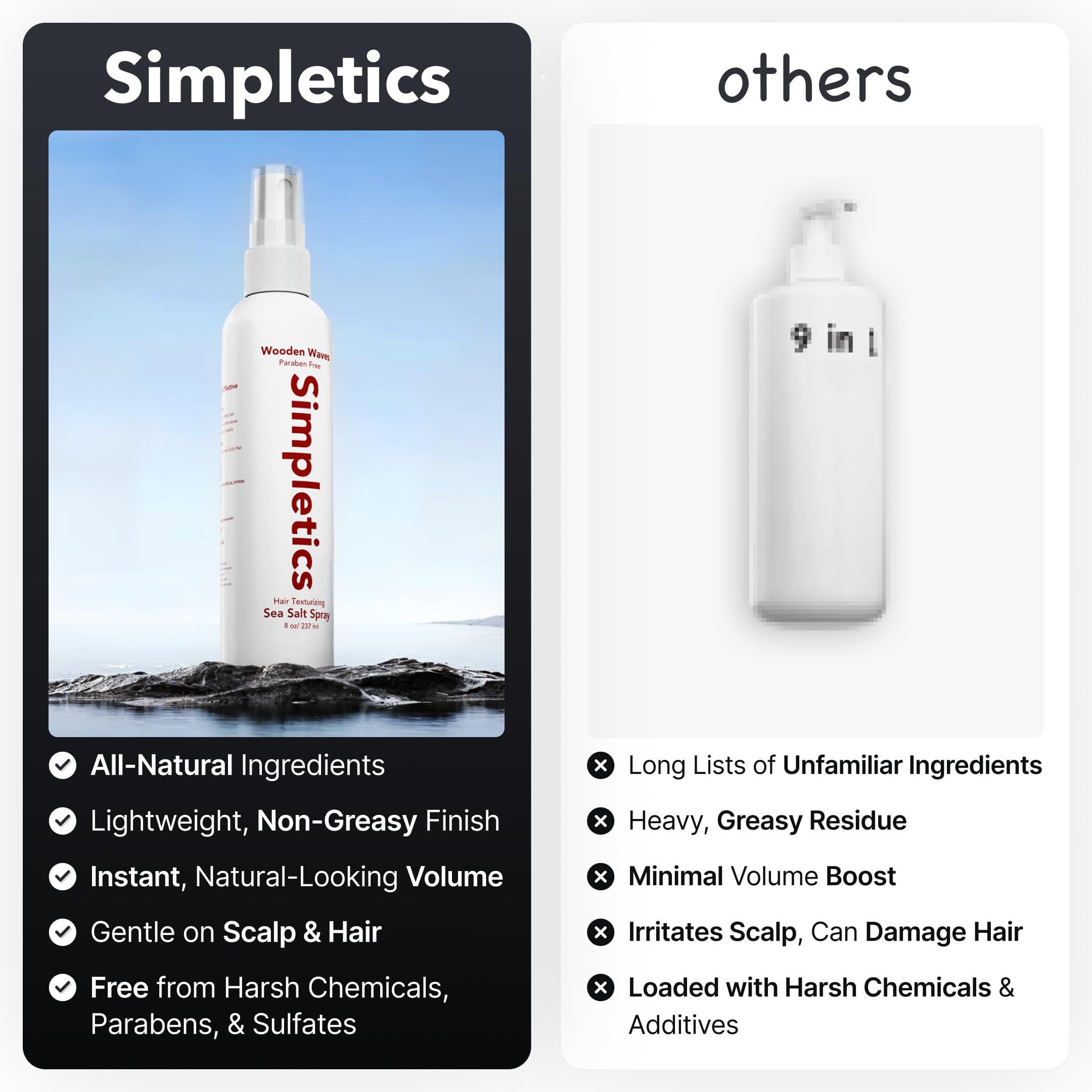 Simpletics volume boost spray adds weightless texture for casual styles