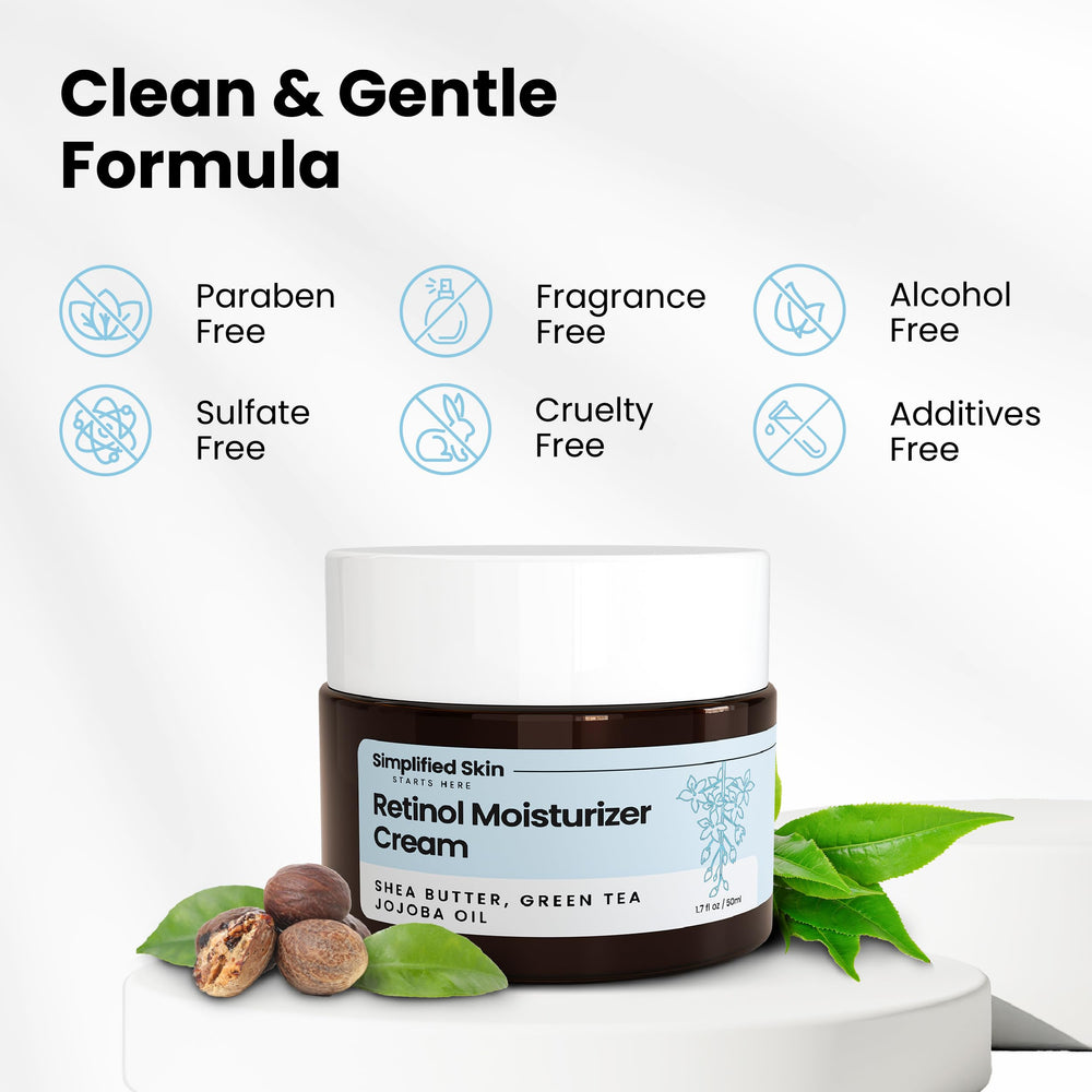 Simplified Skin Hyaluronic Acid glow visible on skin.