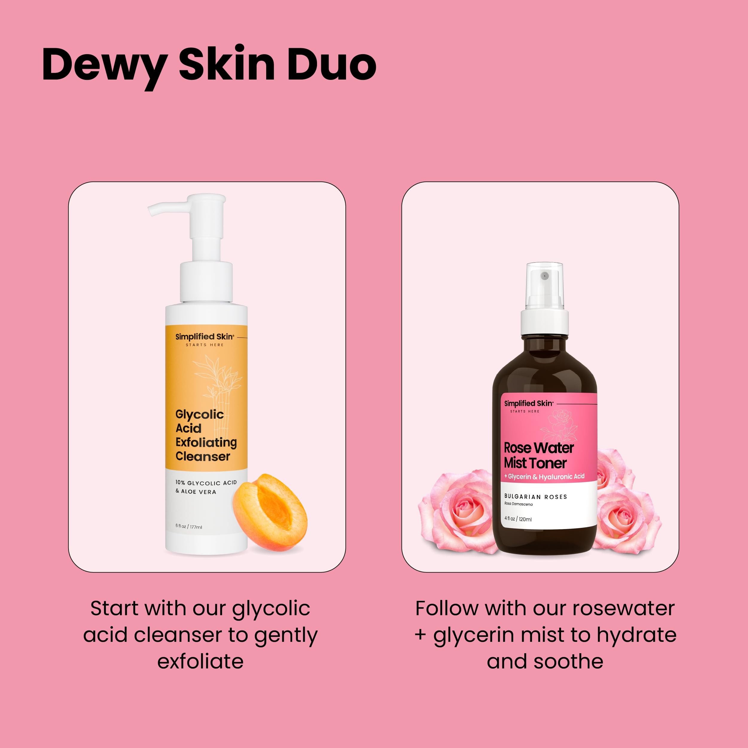 Hyaluronic acid rosewater mist by Simplified Skin for plump-feel skin.