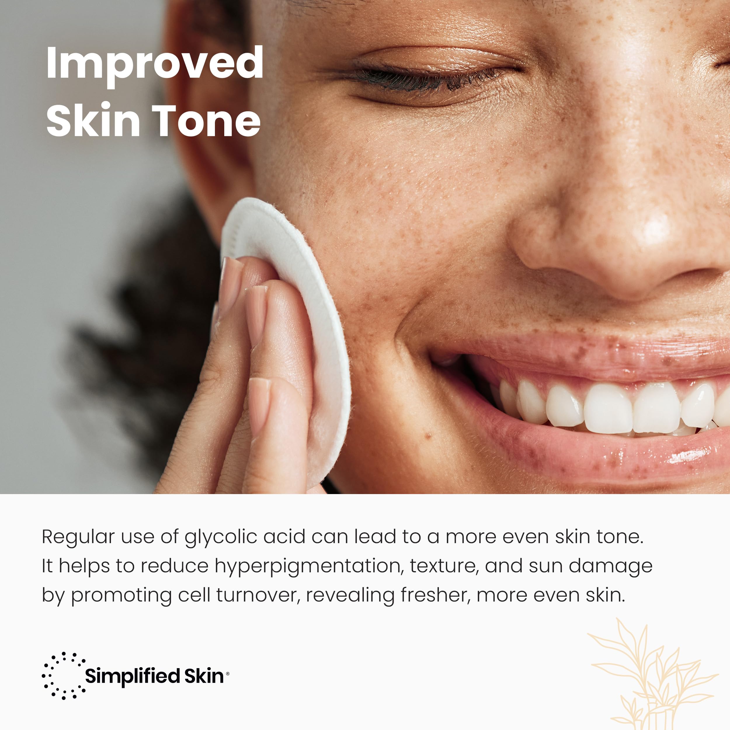 Simplified Skin glycolic toner ingredients with aloe vera and rosemary for hydration.