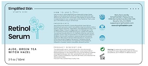 Simplified Skin ingredients panel highlights hyaluronic acid and green tea for soothing hydration.