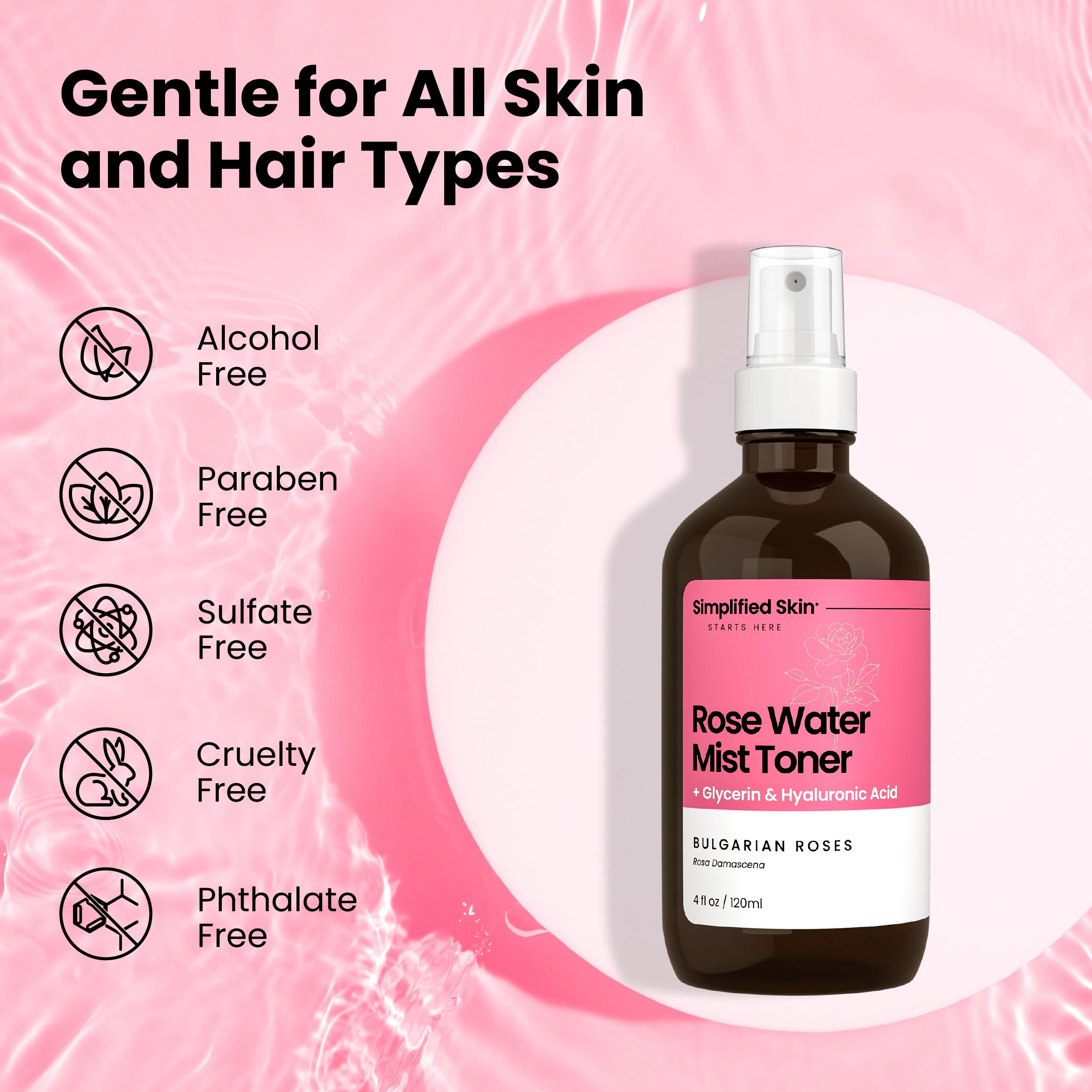 Lightweight mist from Simplified Skin absorbs quickly for a fresh look.