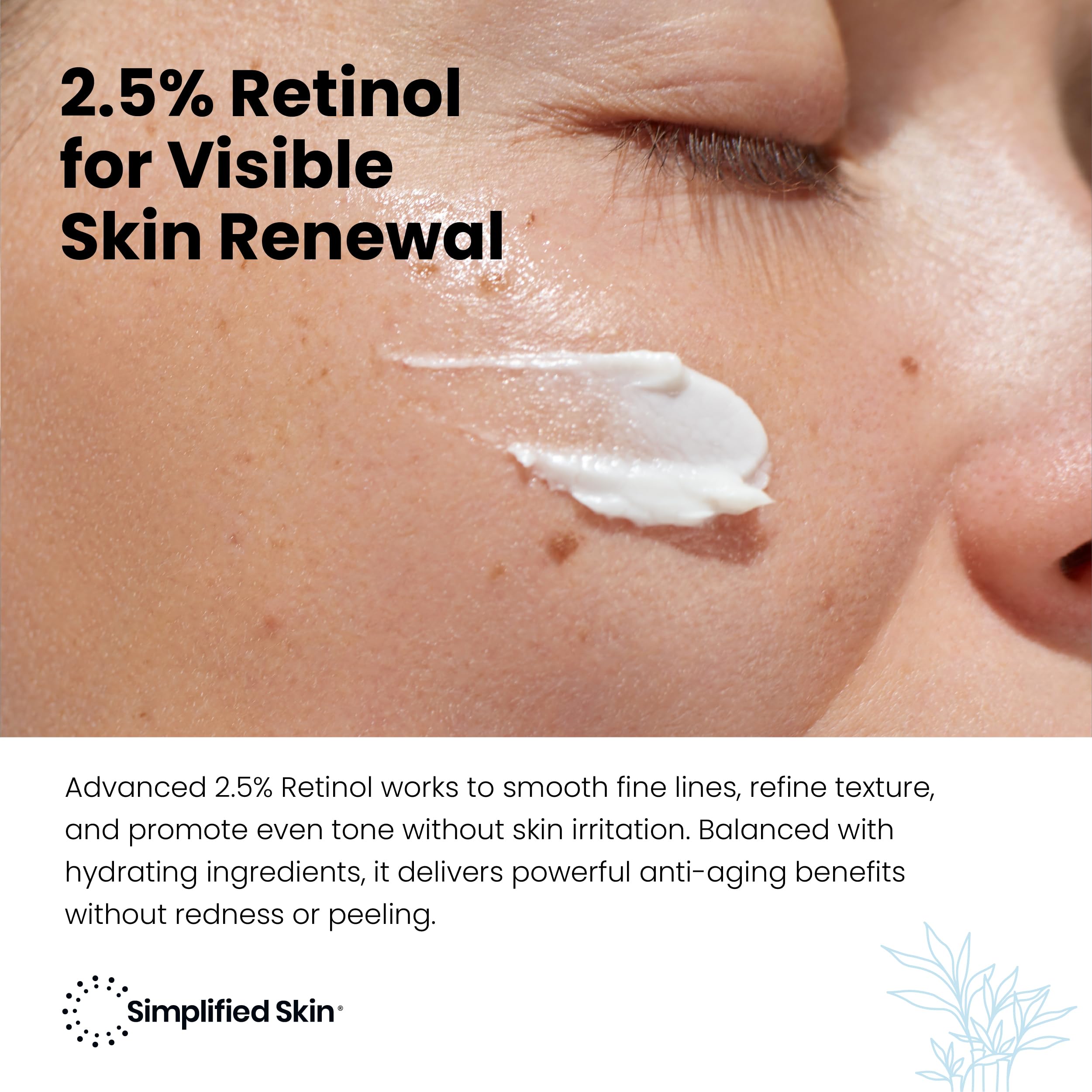 Simplified Skin Retinol Cream texture swatch for smooth application.