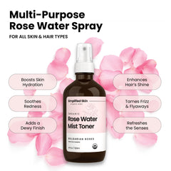 Rosewater spray refreshing hair for light boost and scent.