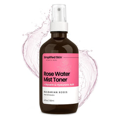Simplified Skin Rosewater Spray bottle with hydrating mist for refreshed skin.