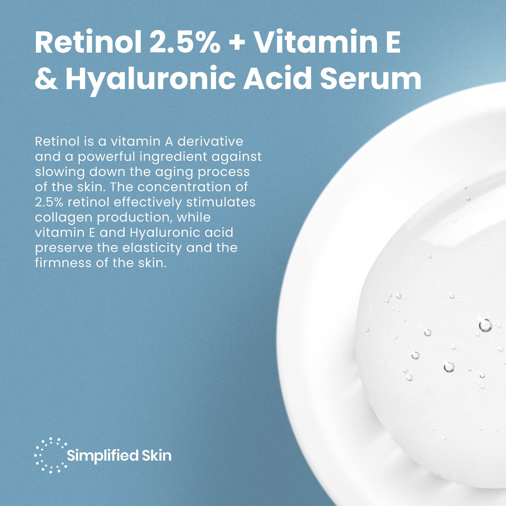 Simplified Skin serum pour action demonstrates easy, non-greasy application.