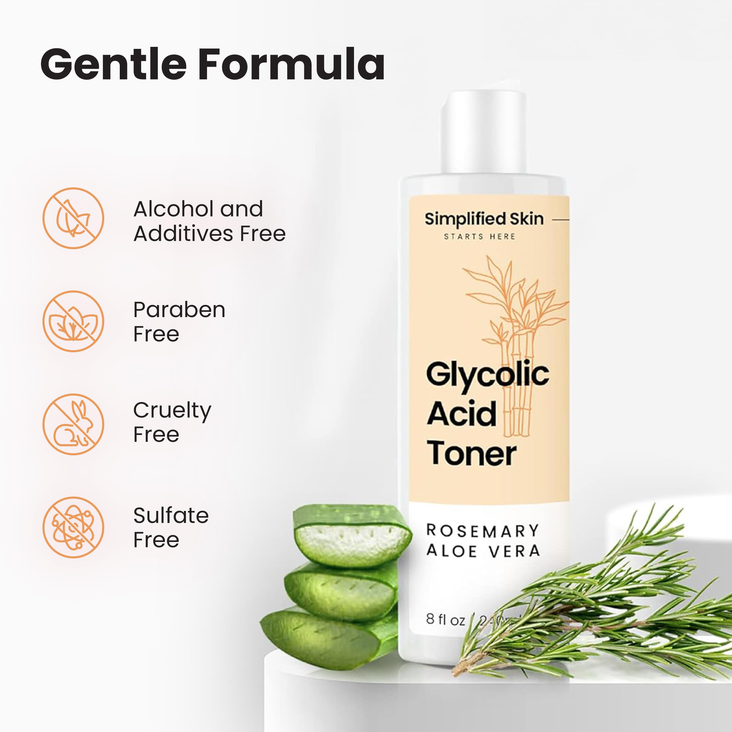 Woman applying Simplified Skin glycolic toner after cleansing.
