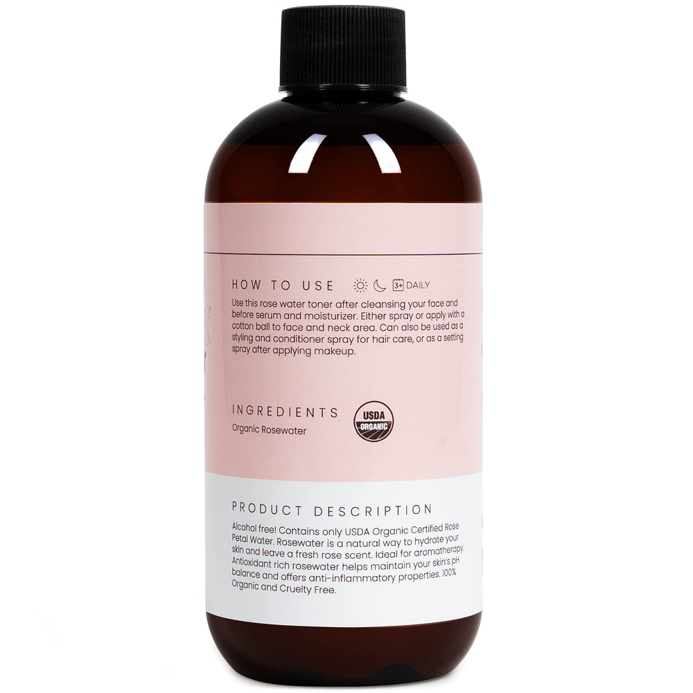 Simplified Skin Rose Water Mist application on skin for gentle refreshment.