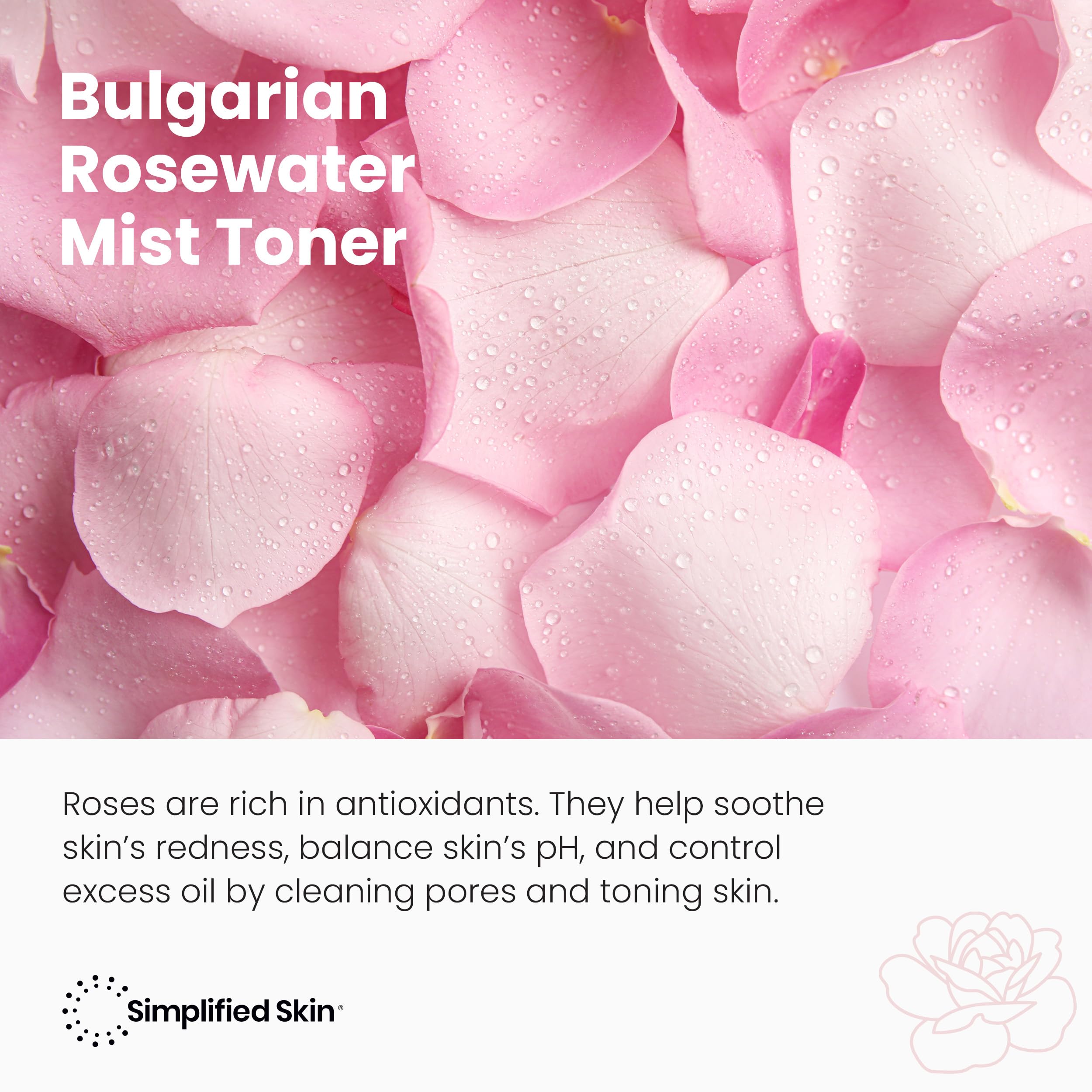 Simplified Skin Rose Water Spa Moment on shelf evokes calming skincare ritual.