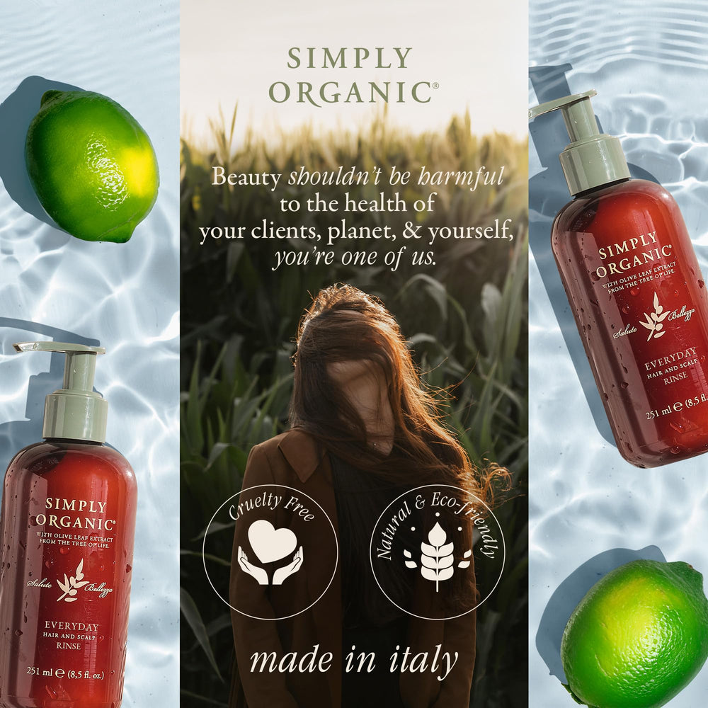 SIMPLY ORGANIC Finished hair shows smooth, manageable results after use.