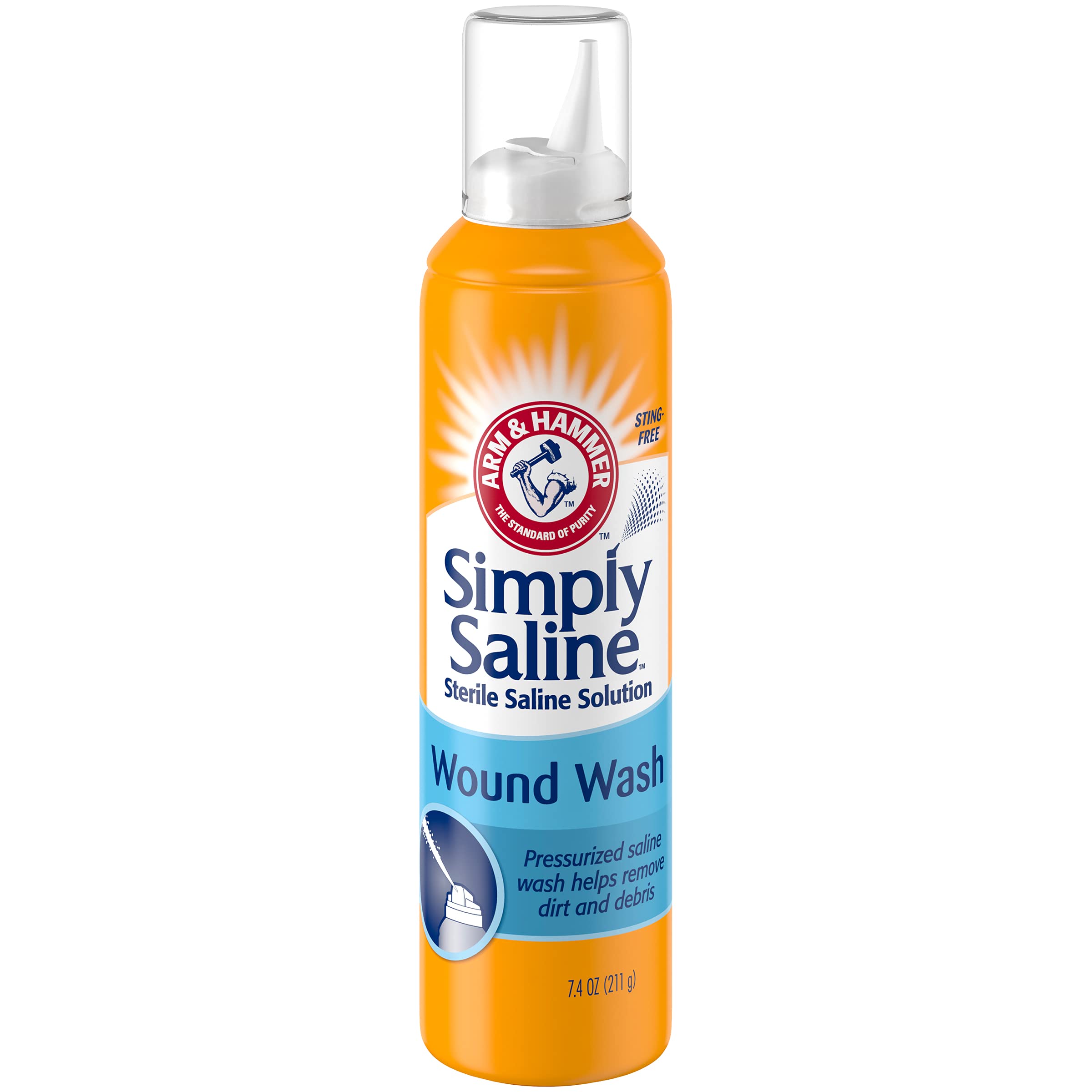 Simply Saline Wound Wash sterile liquid close-up for safe wound cleansing on the go