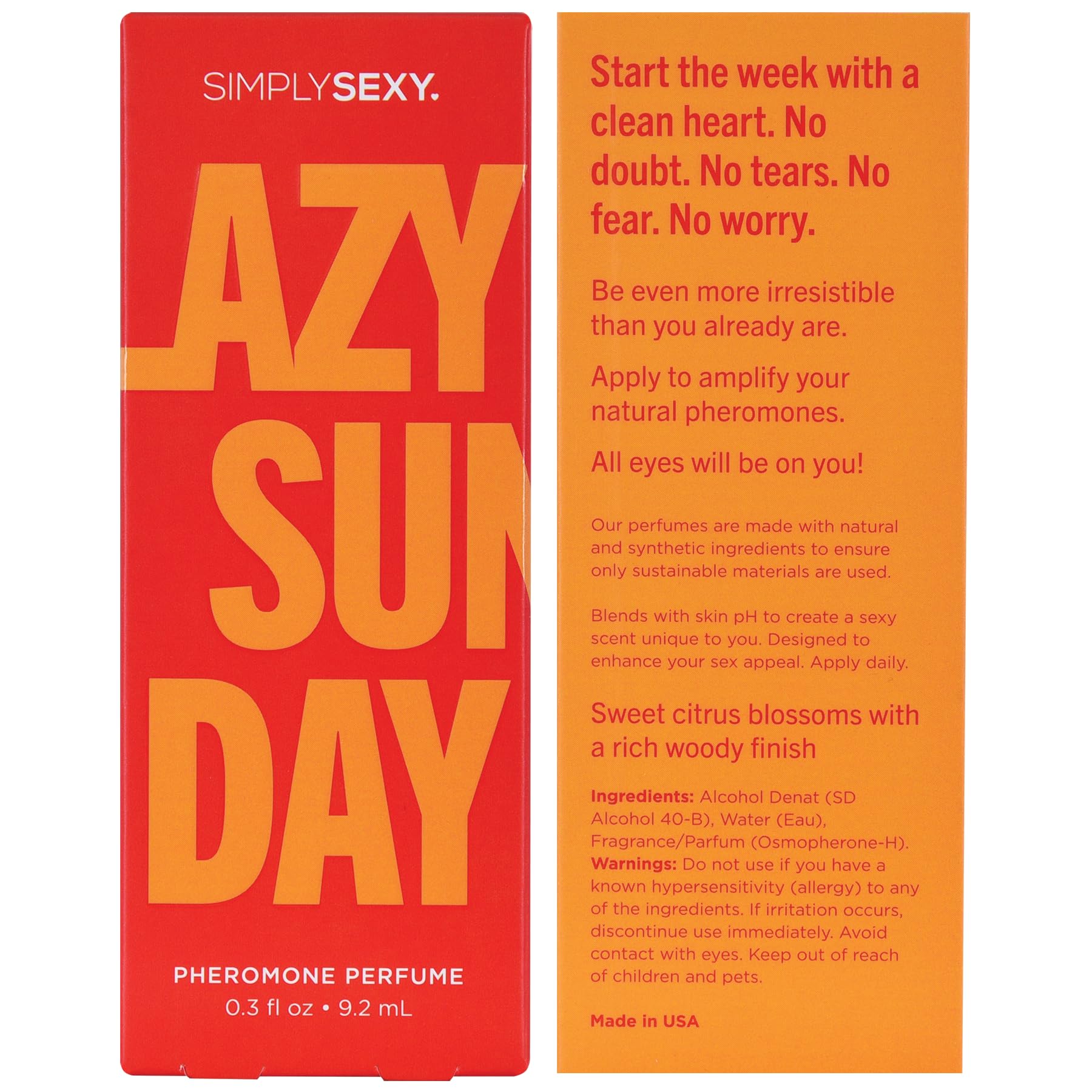 SIMPLY SEXY Affirmations Lazy Sunday on-skin view shows warm musk and amber base.