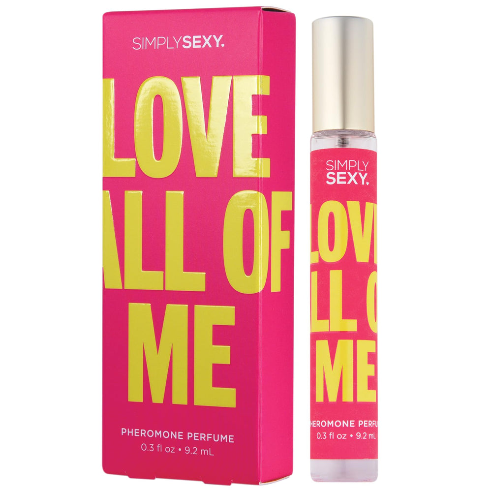 SIMPLY SEXY Affirmations Love All of Me bottle top view, sleek design for daily confidence.