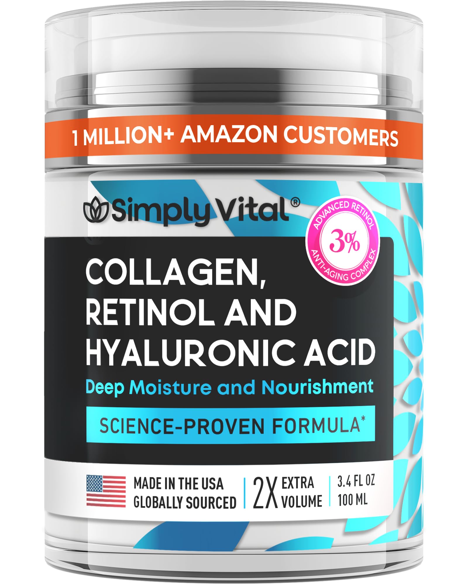 SimplyVital anti-aging face moisturizer jar for daily hydration and softness