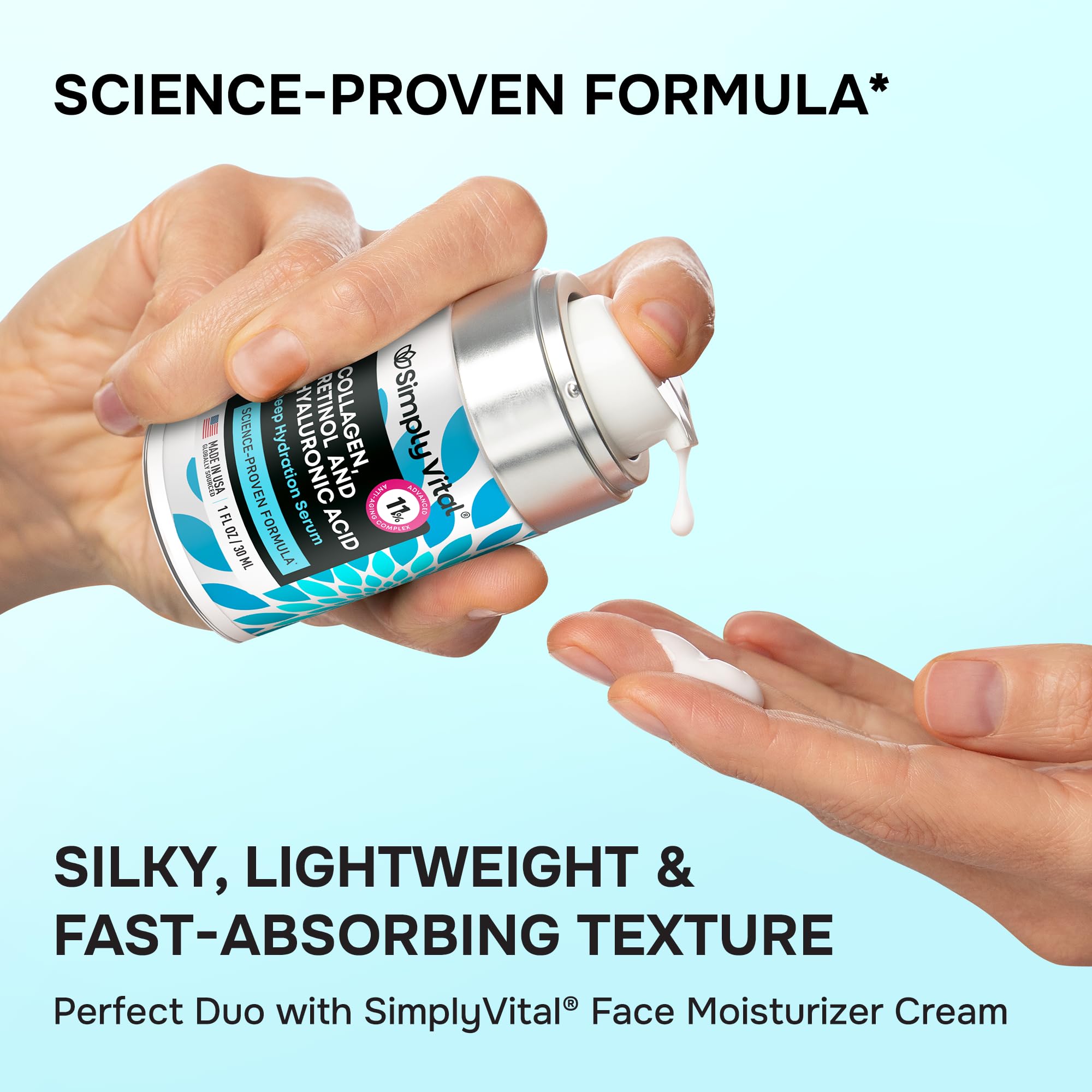 SimplyVital serum pump demonstrating easy, controlled application.