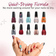 SinfulColors open box packaging revealing assorted nail polishes