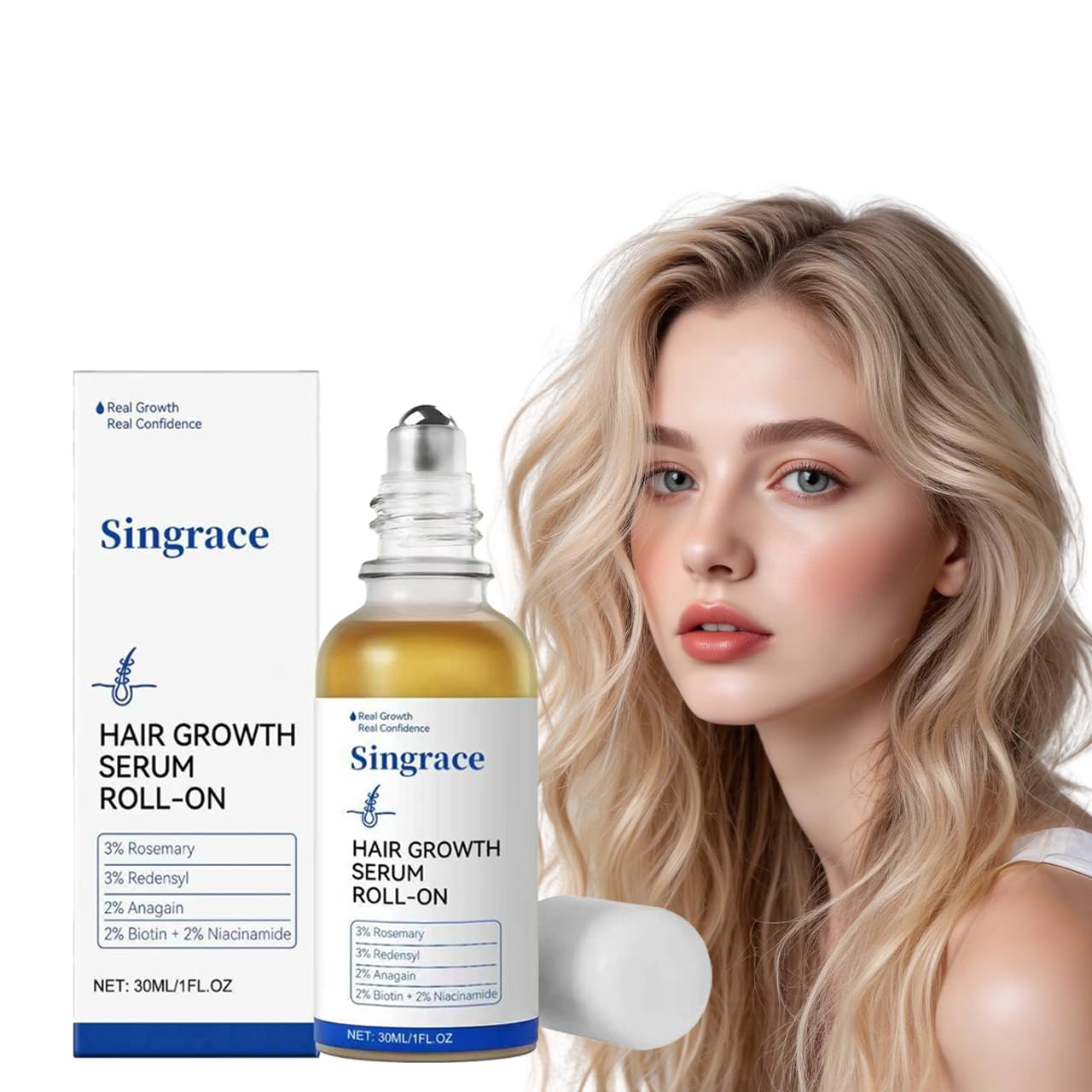 Singrace Hair Growth Serum 30ml packaging ready for home use.