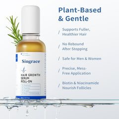 Singrace Hair Growth Serum no-rinse formula enables quick daily use.