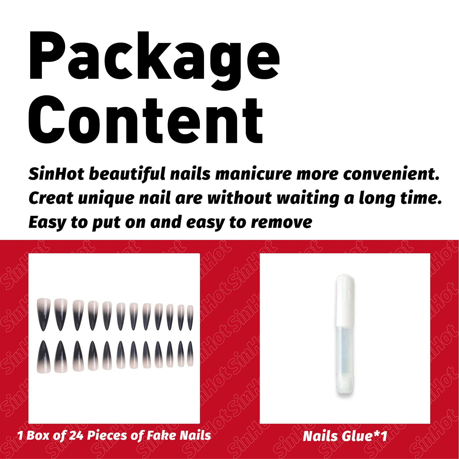 SINHOT easy-to-use press-on nails deliver quick upgrades.