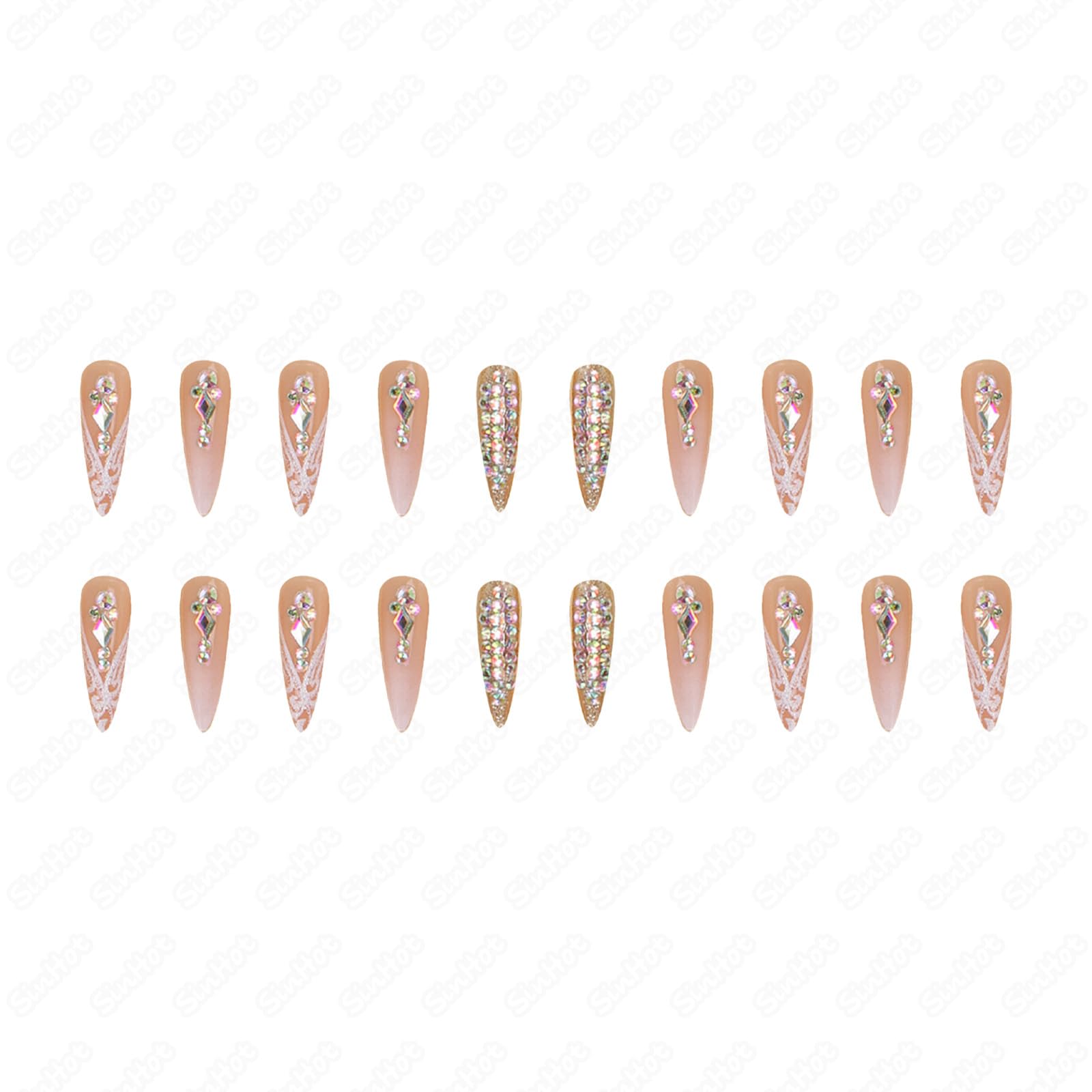 SINHOT luxury glitter nails suited for parties and weddings.