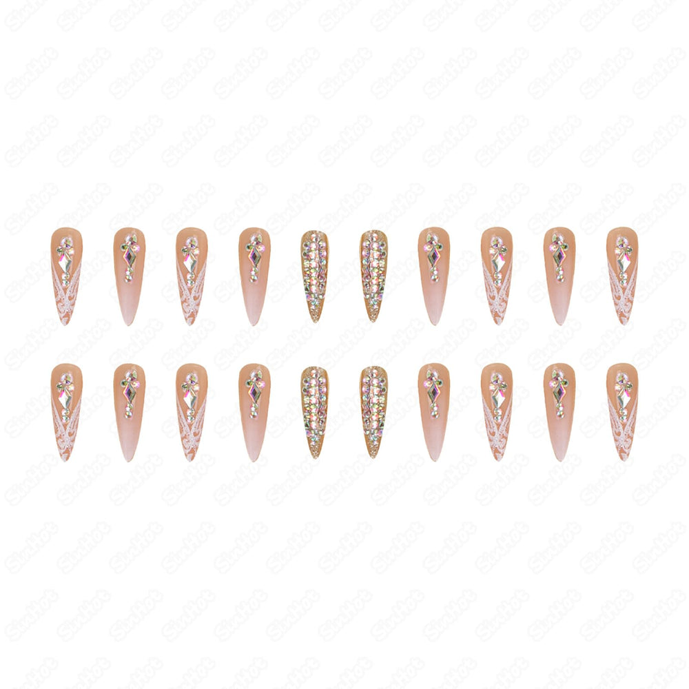SINHOT luxury glitter nails suited for parties and weddings.
