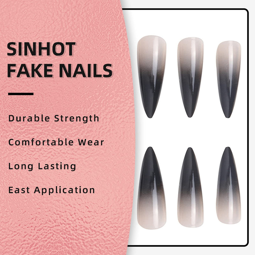SINHOT nail glue included for secure, clean application.