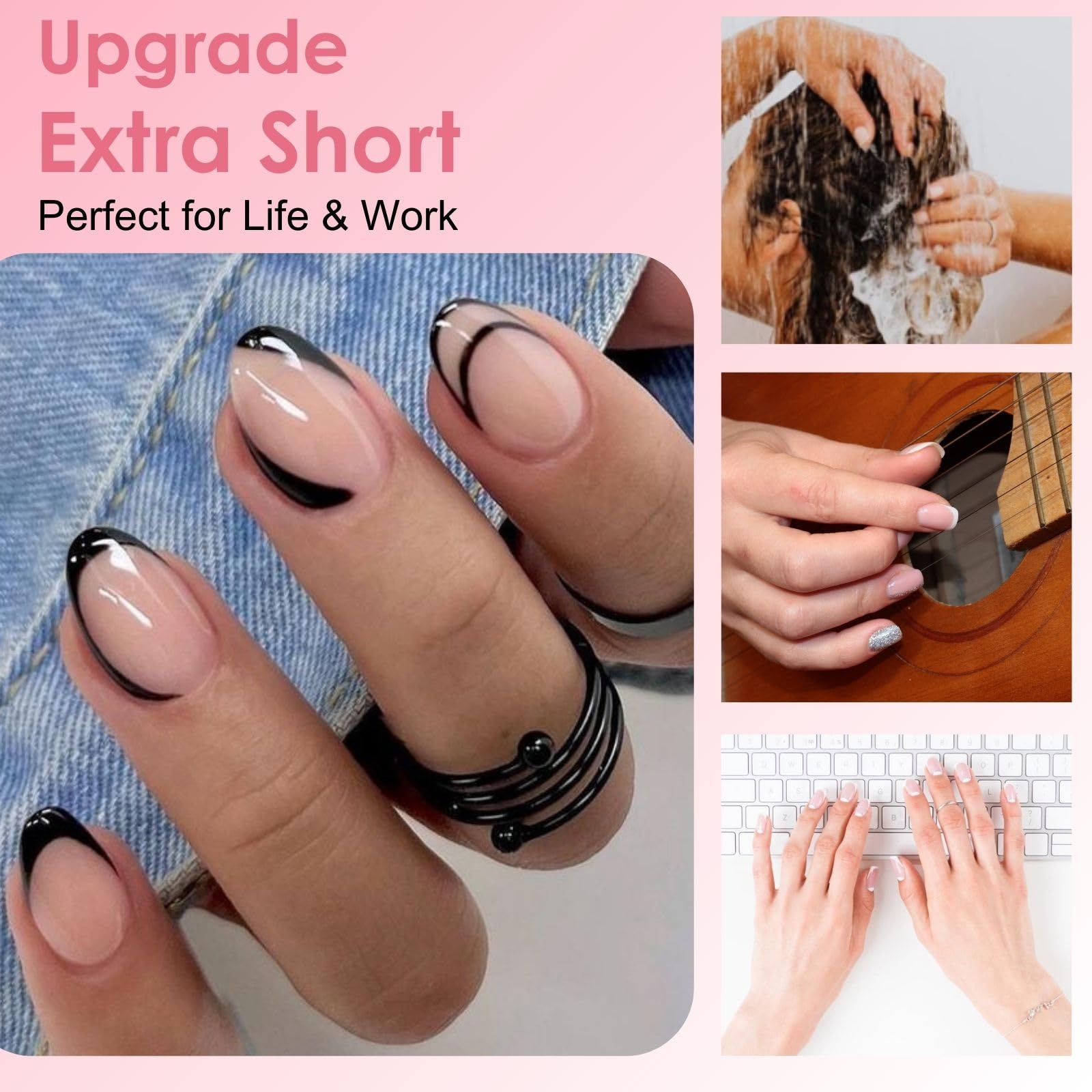 SINOKAME almond clear tips deliver comfortable wear with quick removal.