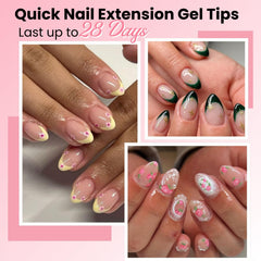 SINOKAME no-file gel nail tips enable quick application and easy removal.