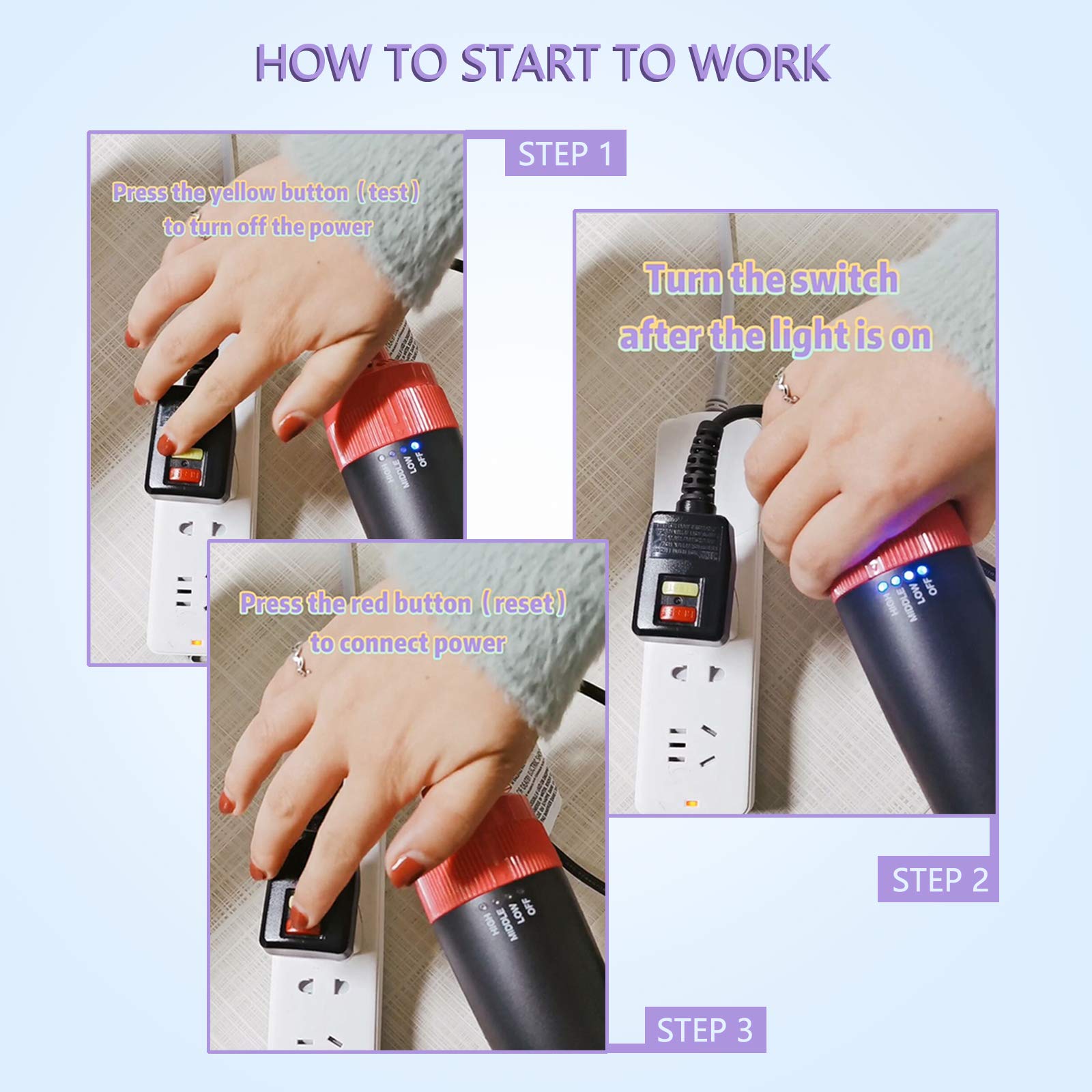 Sinperne ergonomic handle offers a comfortable grip while styling.