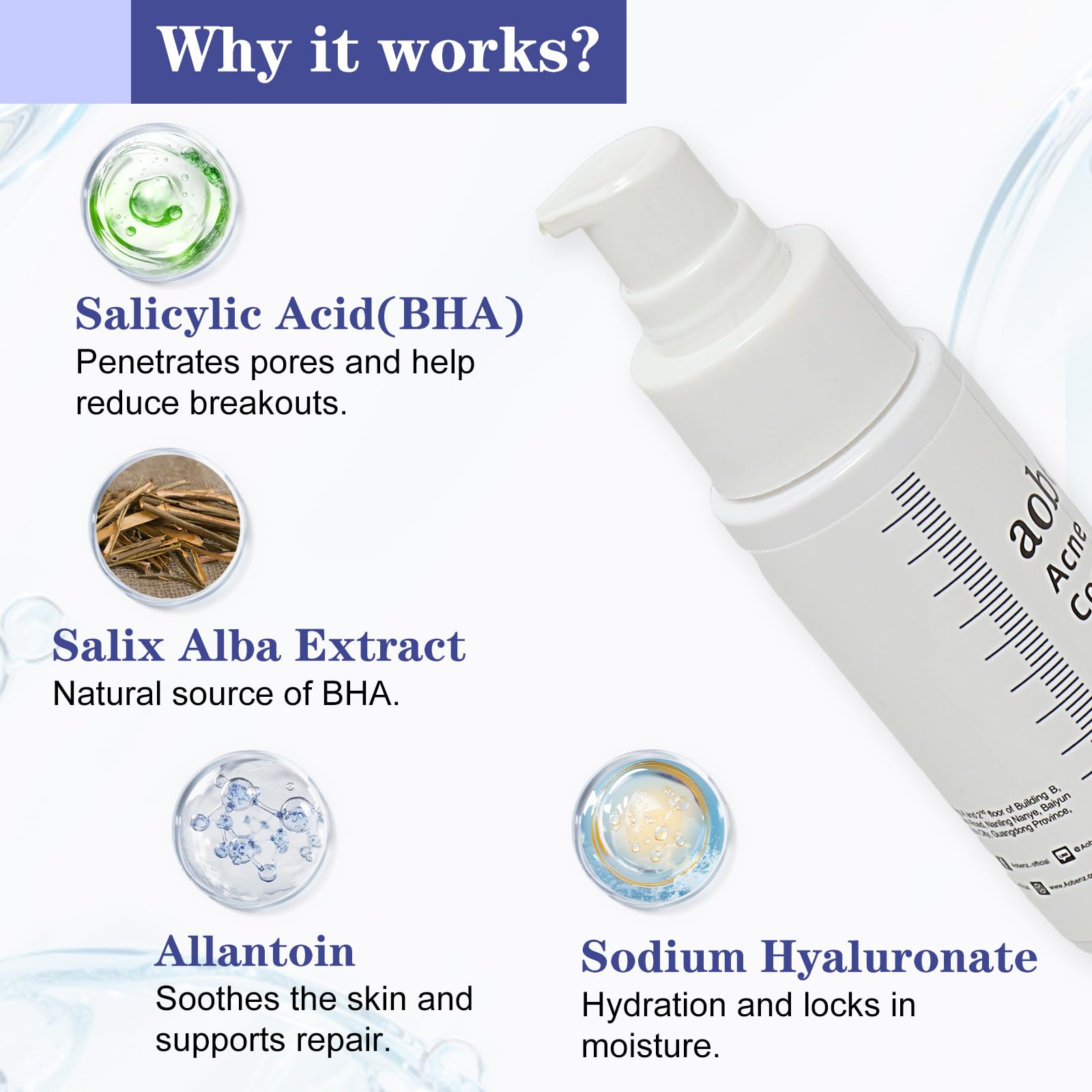 SINPIN AOBENZ Control Gel applied to face and body for balanced skin.