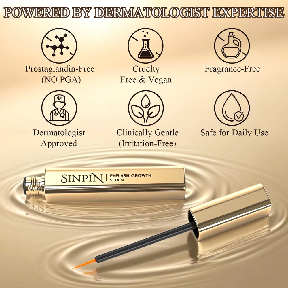 SINPIN formula with biotin, panthenol and peptides nourishing lashes.