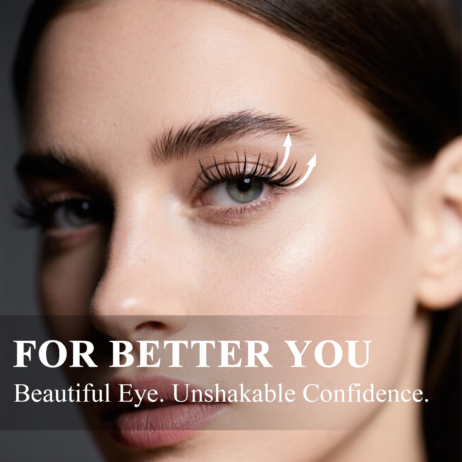 Close-up of lashes showing potential improvement with SINPIN serum.