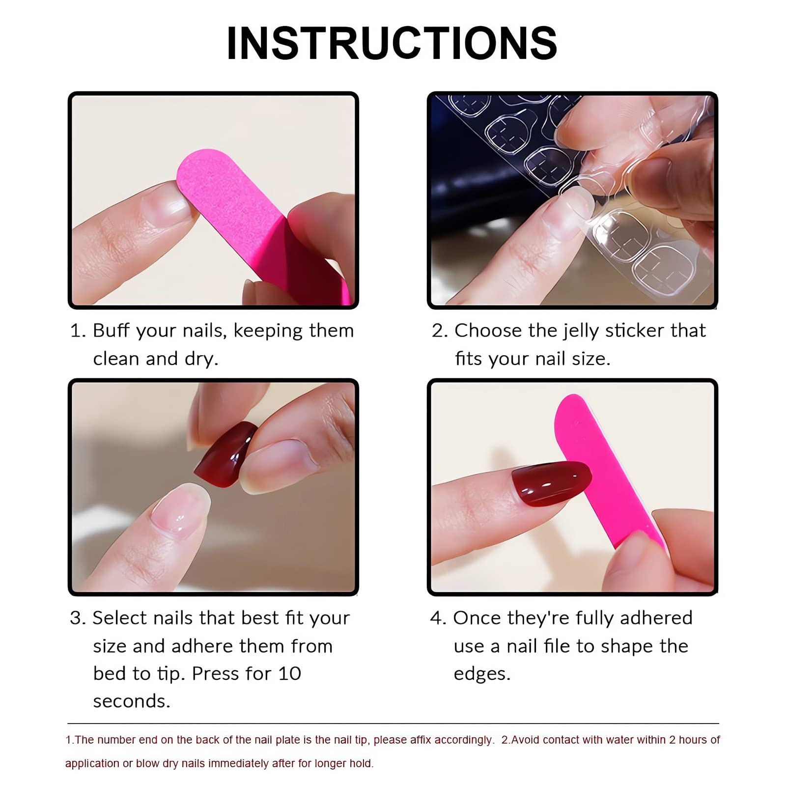 SINSEN nails on hand display show easy press-on use