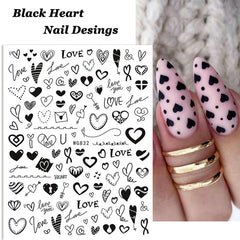 SINSEN heart nail stickers 3D self-adhesive design for quick DIY manicures.